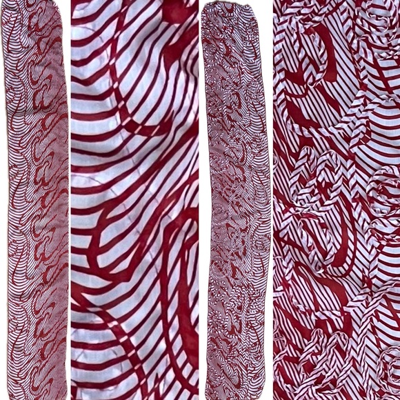 🇮🇹🎉Fun Textured Larioseta Oblong Scarf — Red & White | 9”W x 62”L - Picture 9 of 16